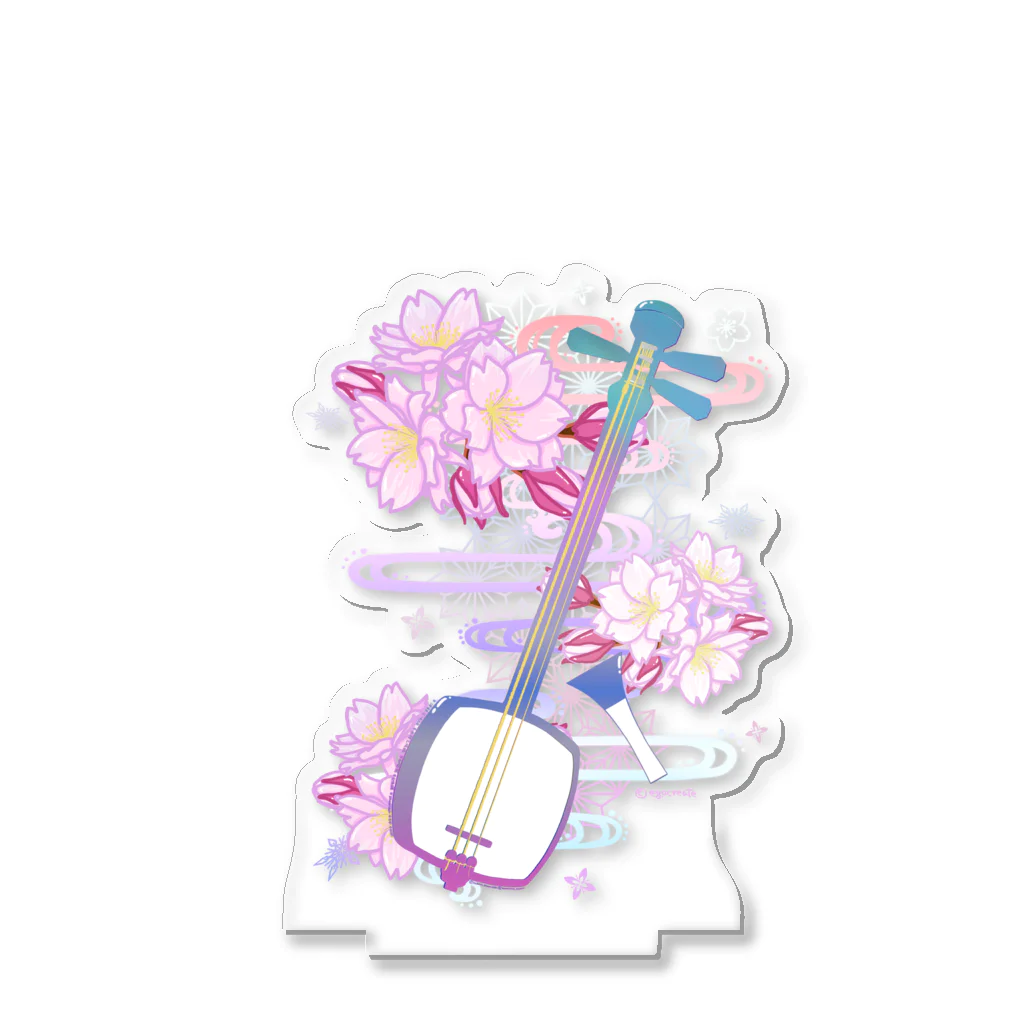 綾錦工房 りこりすの三味線 -雪月花- 【桜】 Acrylic Stand