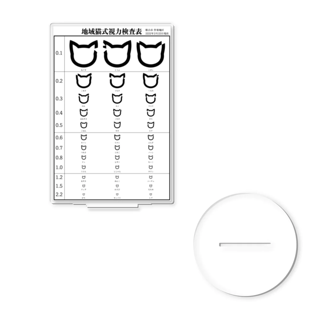 ハナイとトンの地域猫式視力検査表 Acrylic Stand