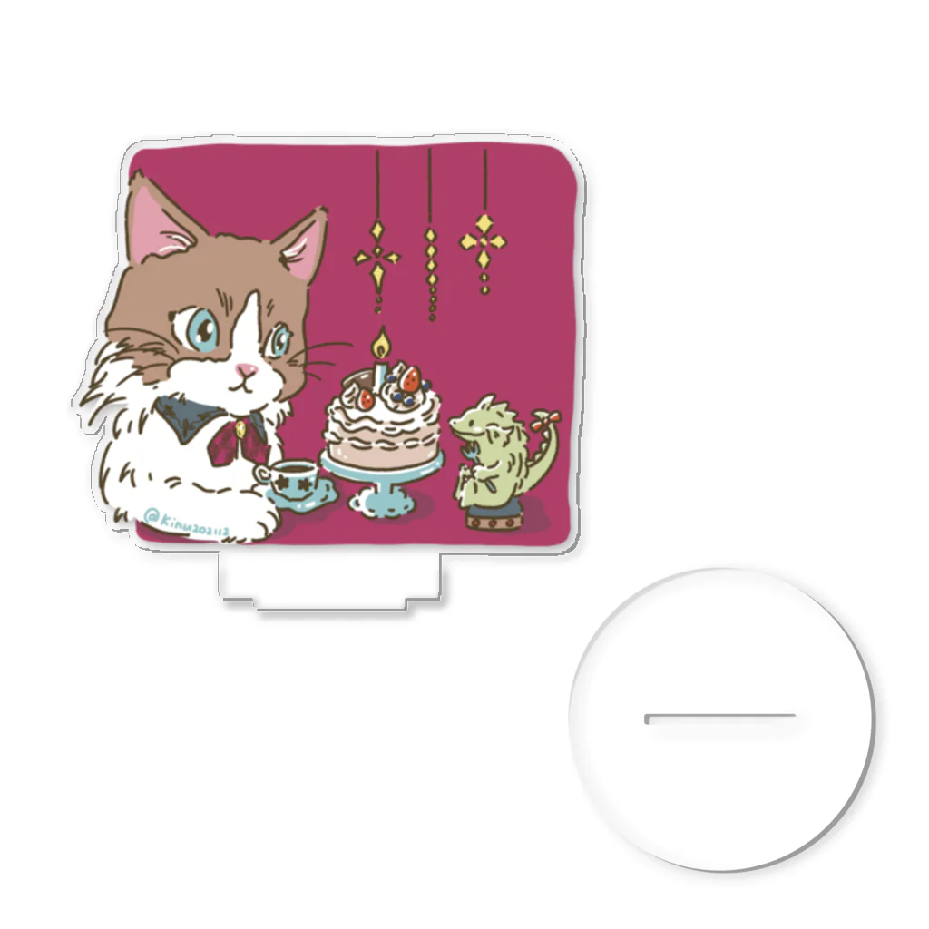 猫のきぬくんのお店の素敵な夜 Acrylic Stand