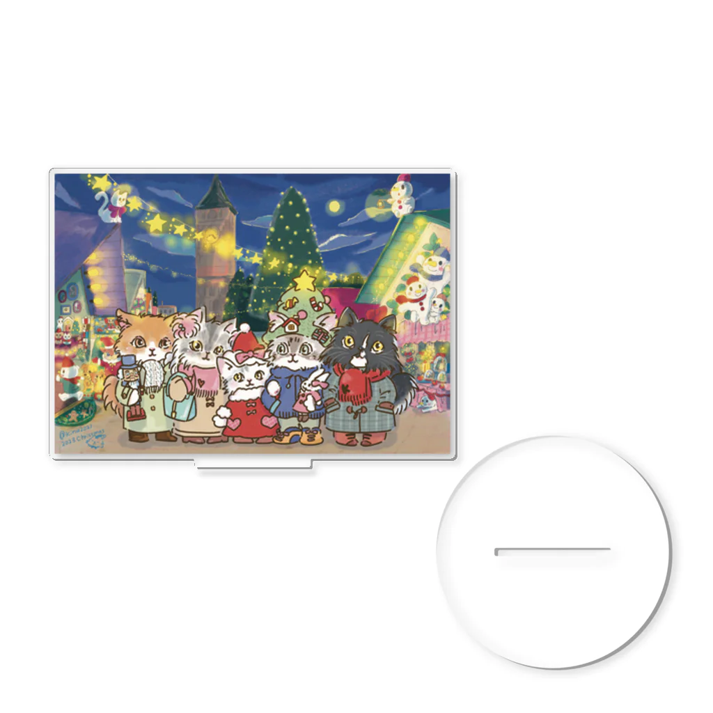 猫のきぬくんのお店のベーカリーこげまるスタッフ　クリスマスツアー Acrylic Stand