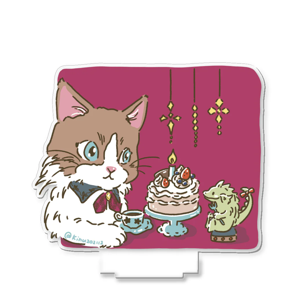 猫のきぬくんのお店の素敵な夜 Acrylic Stand