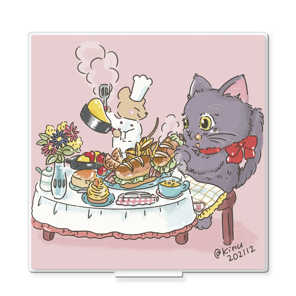 猫のきぬくんのお店のいっぱい食べてもいいかしら Acrylic Stand