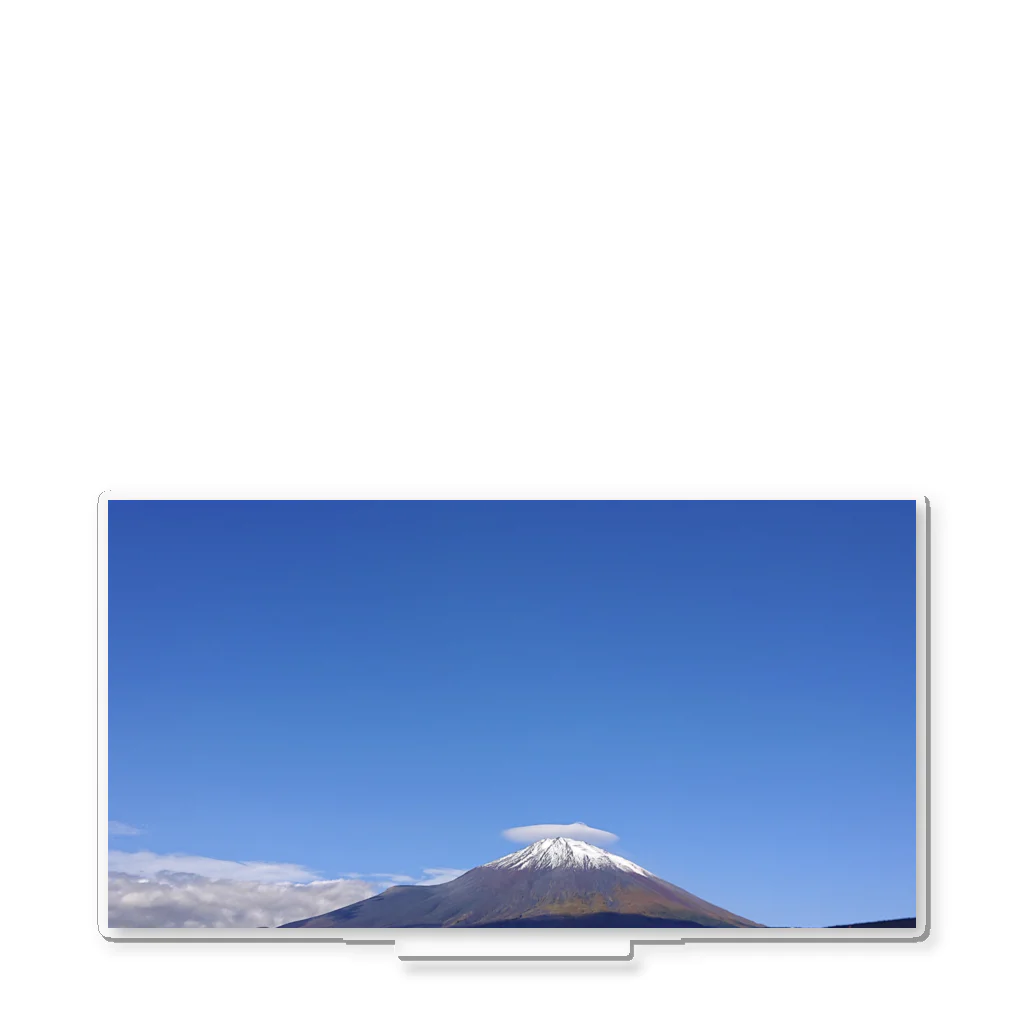 富士山のある景色の富士山と傘雲 アクリルスタンド