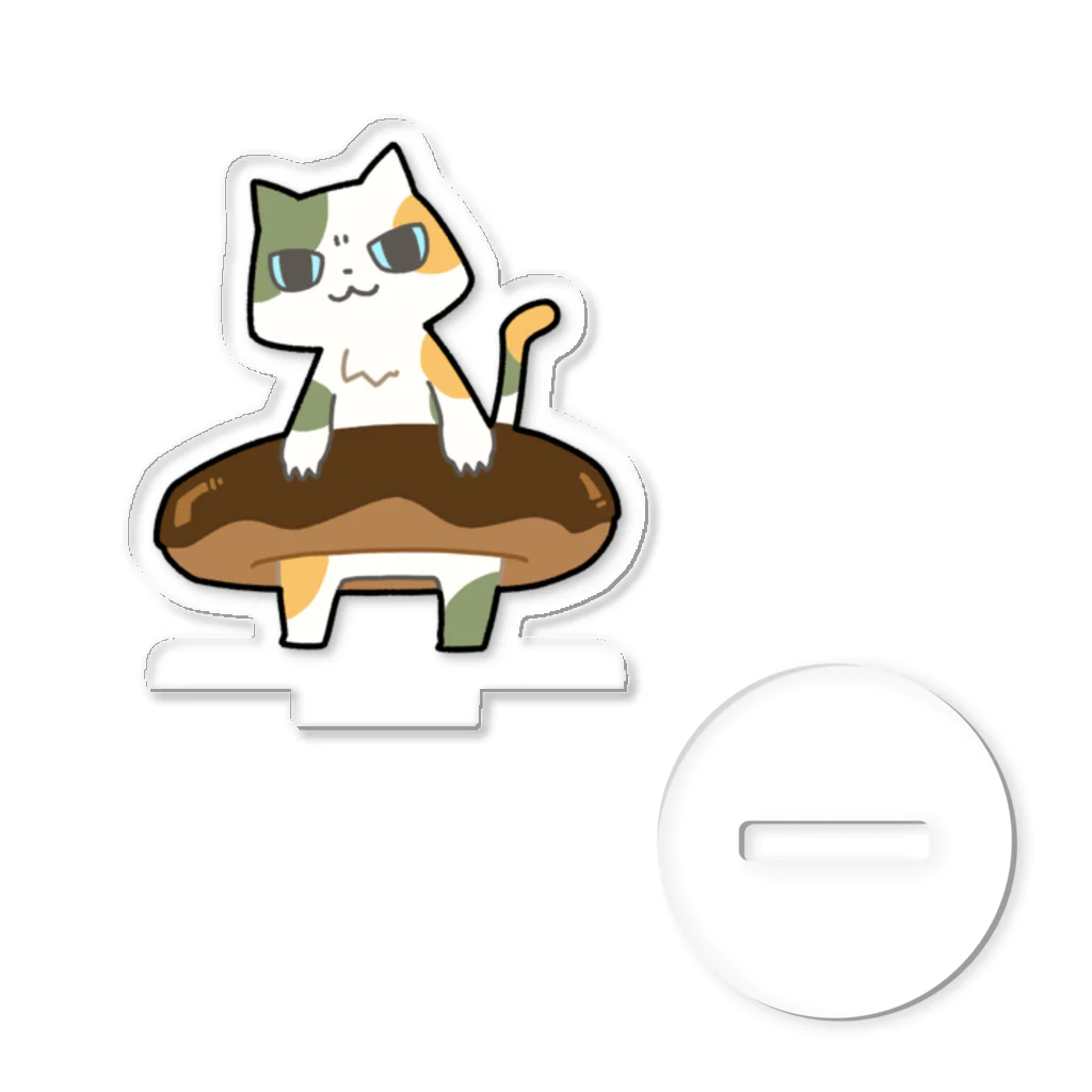 うさやのドーナツをゲットしてご満悦の猫 Acrylic Stand