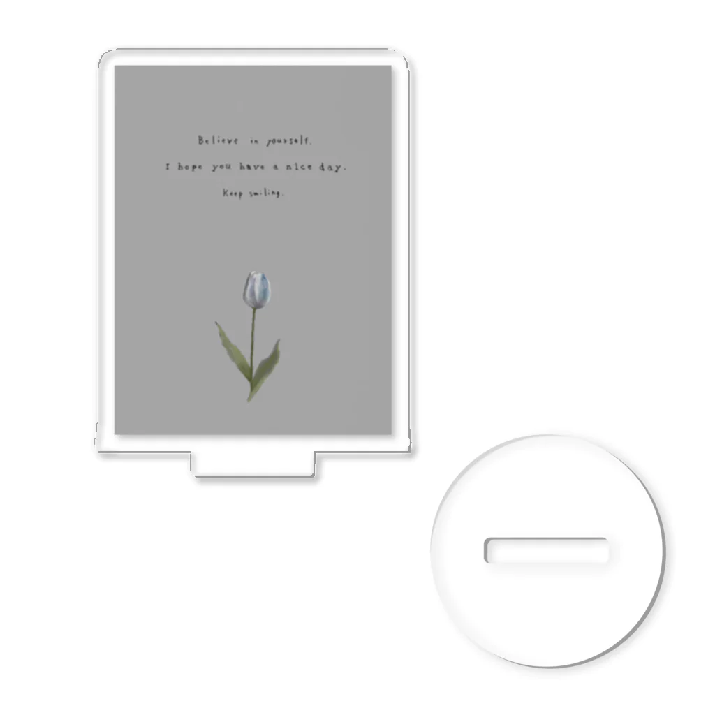 rilybiiのTULIP, white gray blue . Acrylic Stand