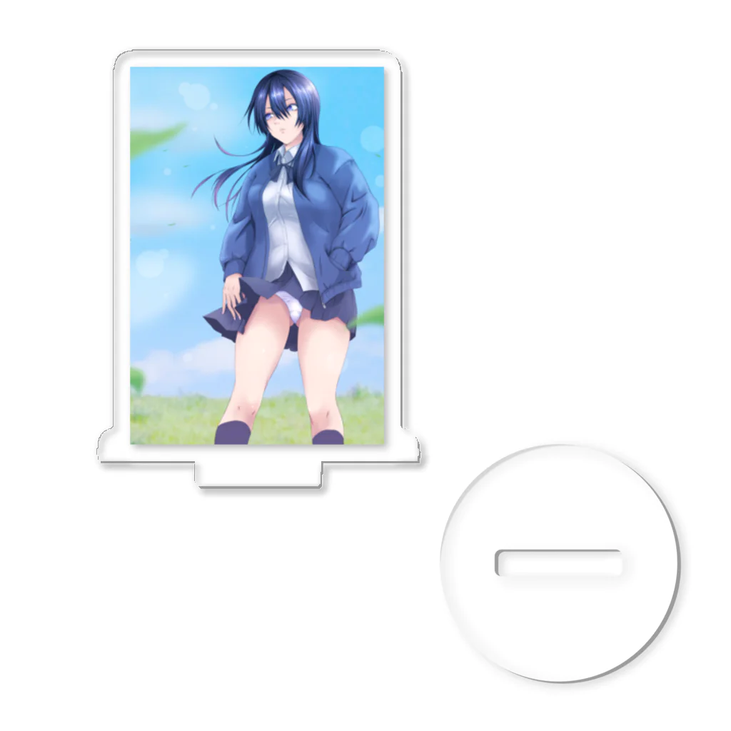 風チラ女子高生 風チラJK Acrylic Stand by hattyake7 ∞ SUZURI