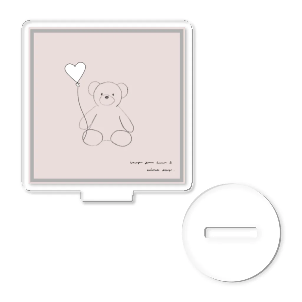 rilybiiの🧸 Bear and heart white balloon . アクリルスタンド