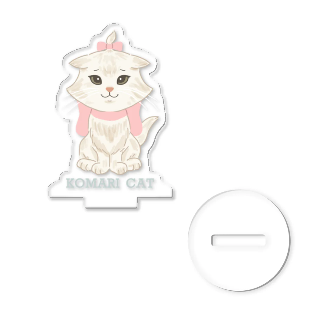 ねこさまハクのおみせやさんごっこのKOMARI CAT Acrylic Stand