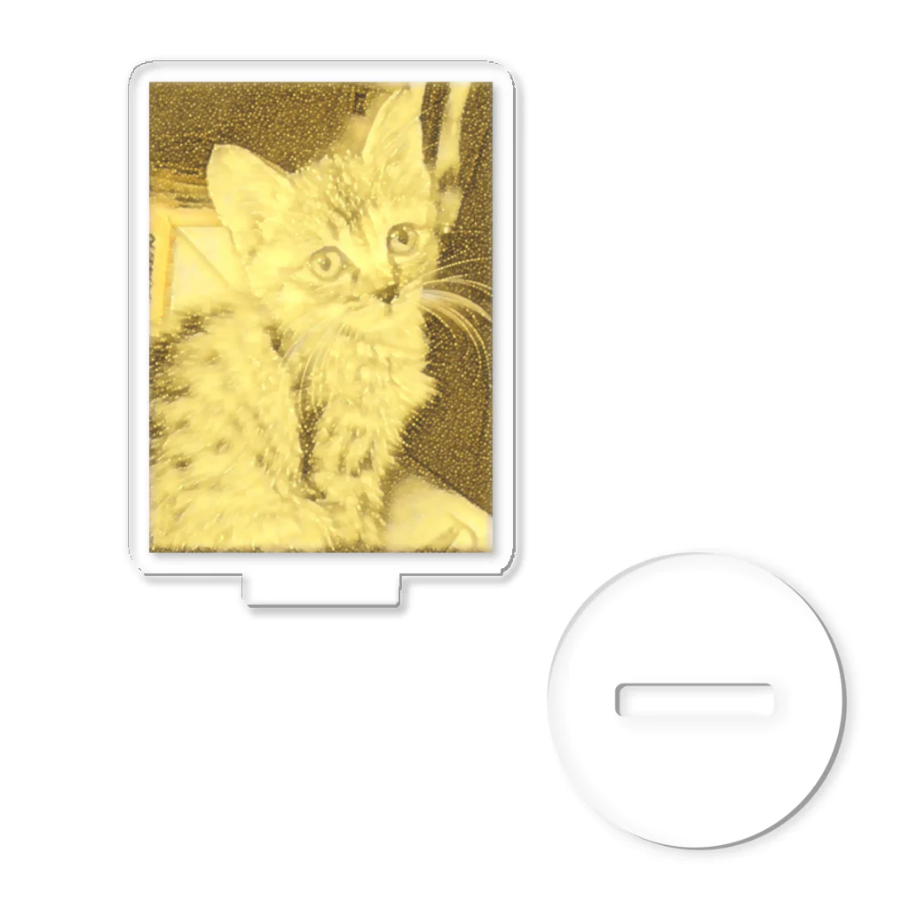 金色猫のキラキラネコ Acrylic Stand