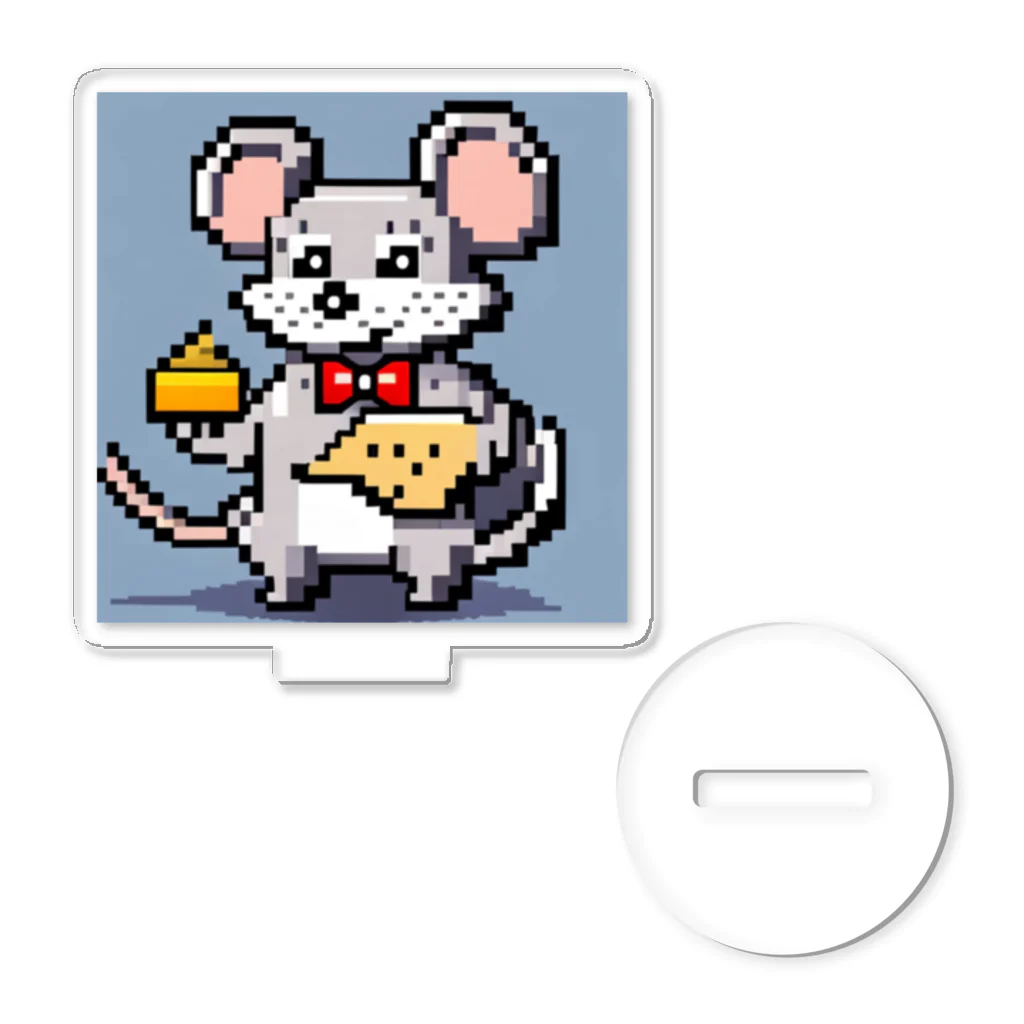 動物マニアのドット絵ショップのドット絵の可愛いネズミ君🐭🧀 Acrylic Stand