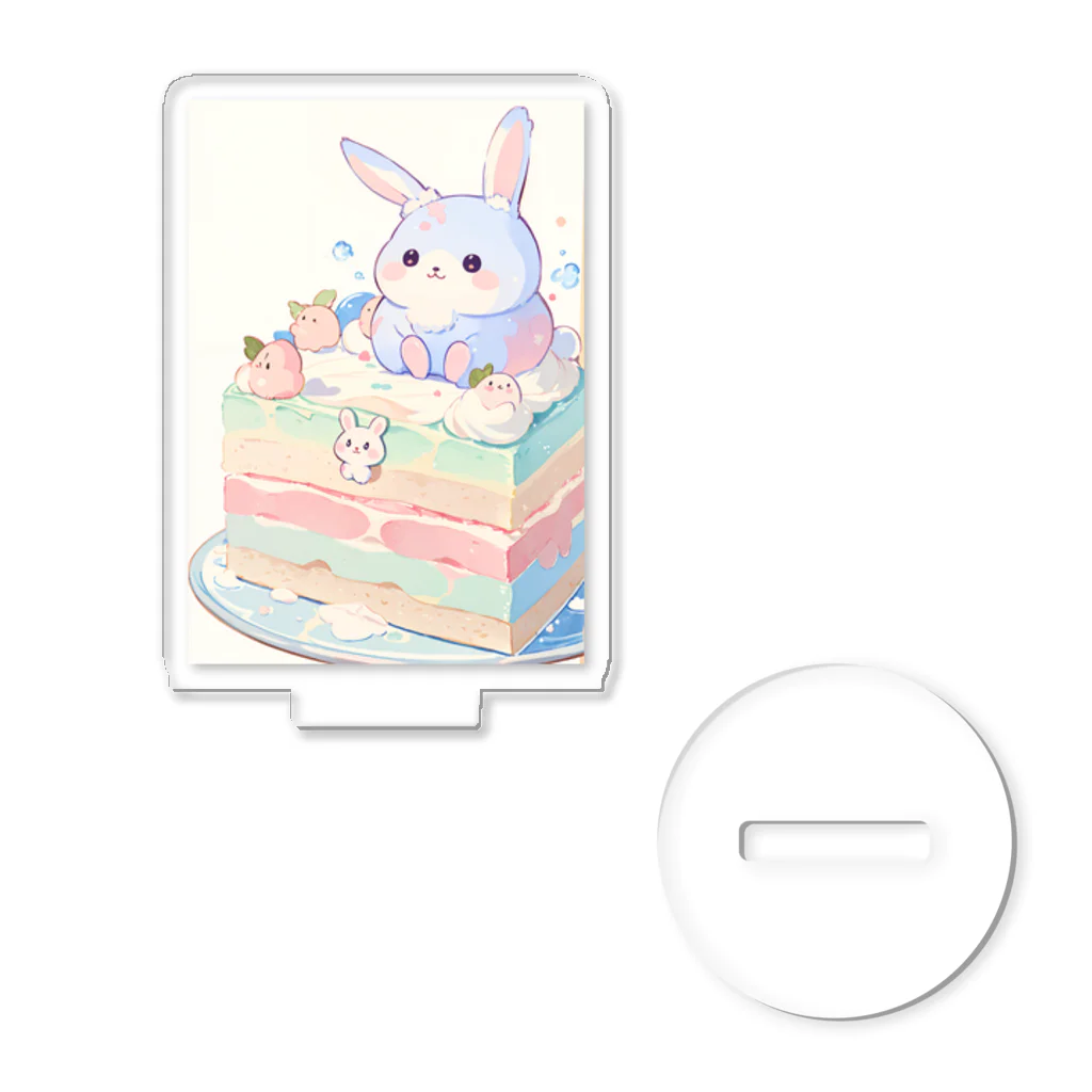 天乃鯱のふわふわウサギのケーキ5 Acrylic Stand