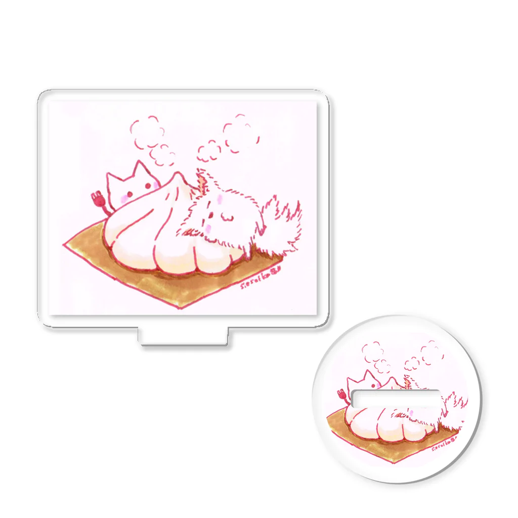 ねこさん爆発ショップのねこさんとけだらけゼリー肉まん Acrylic Stand