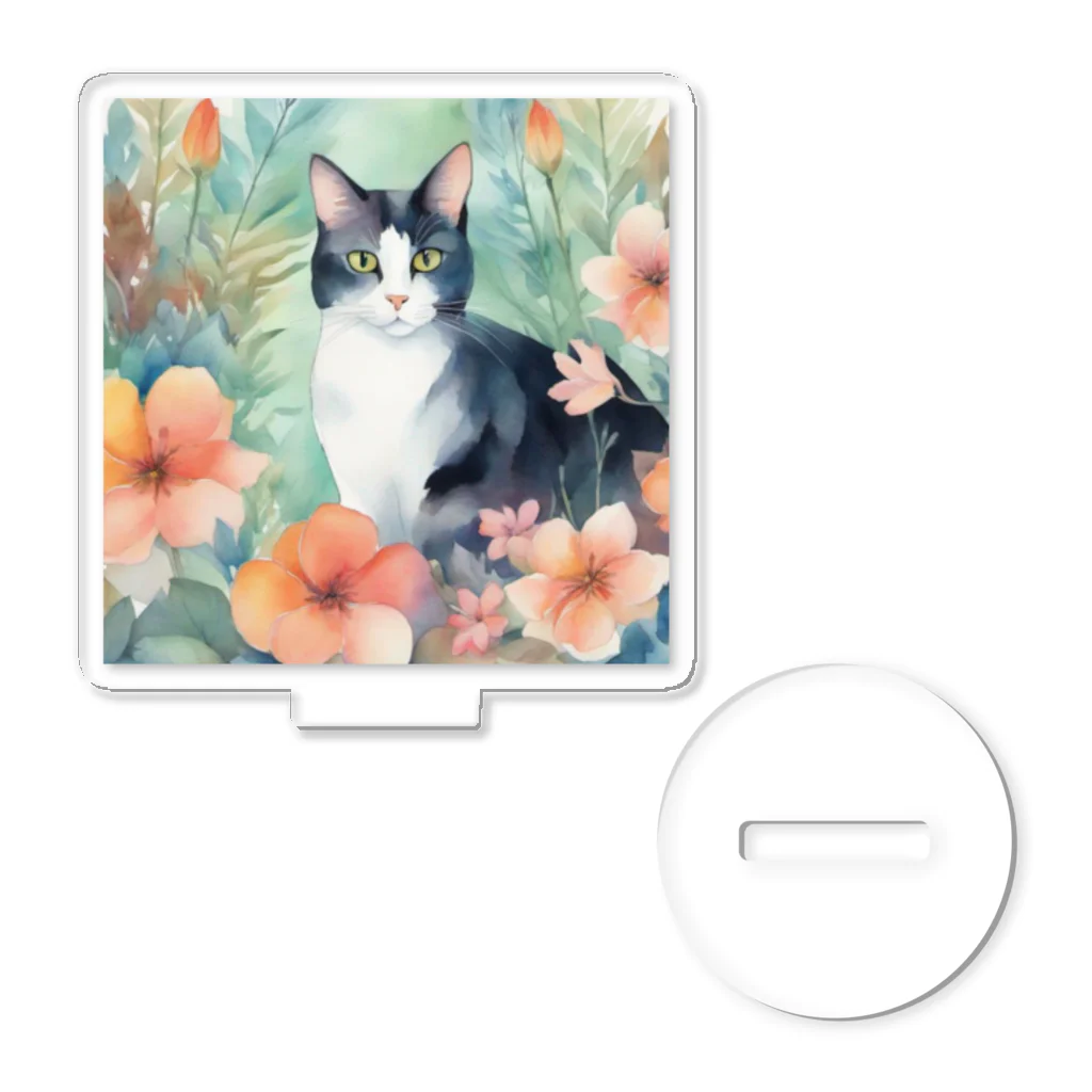 busabusabusaの花と猫 Acrylic Stand