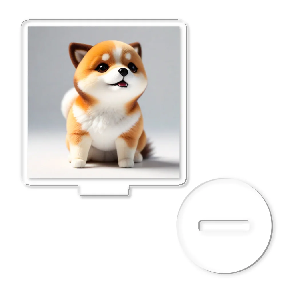 dcgnori／ワンコ画像の愛の使者、オムスビ顔の三角しばちゃん アクリルスタンド