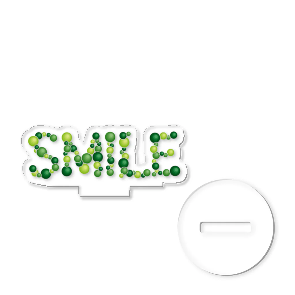 junichi-goodsのバルーン文字「SMILE」（緑色系） Acrylic Stand