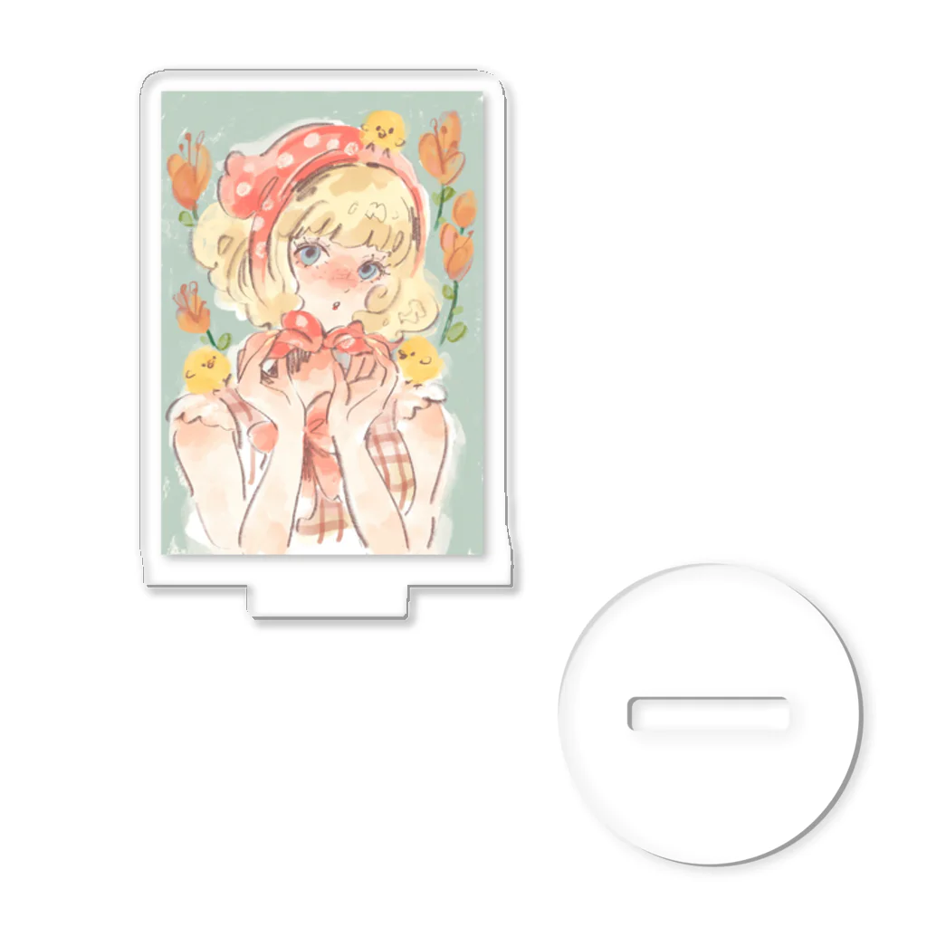 りんごあめのひよこちゃんと女の子🐥 Acrylic Stand