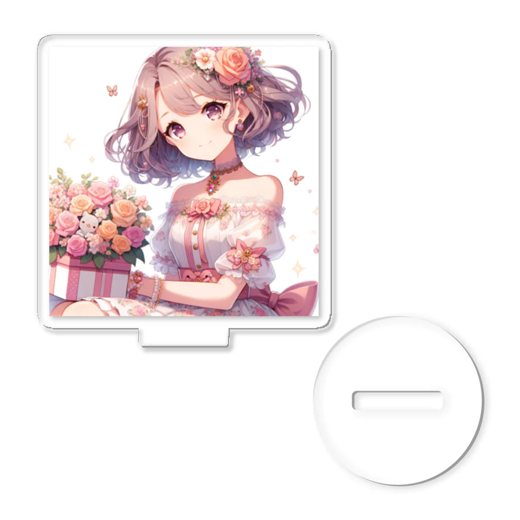 raio-nの春の花畑と少女 Acrylic Stand