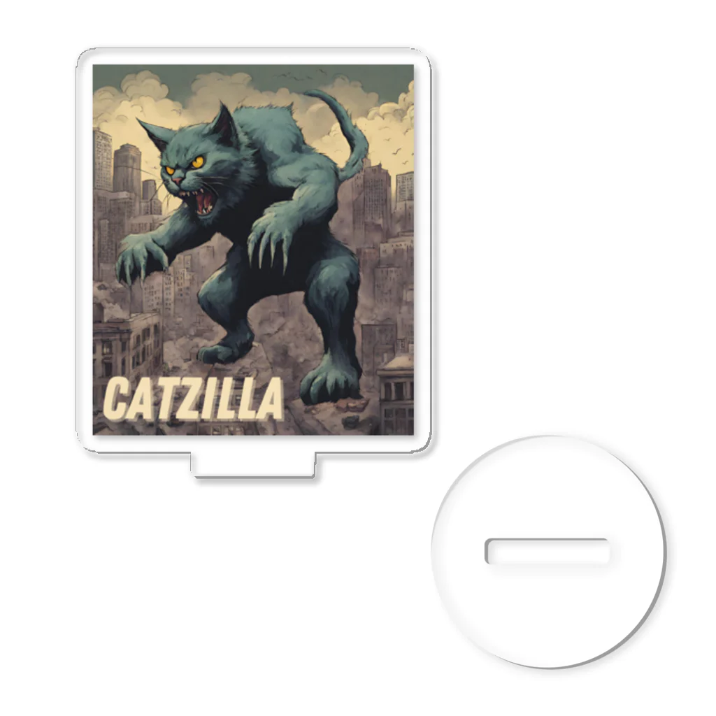 HappyFaceMarketのゴジラになりたい猫 CATZILLA Acrylic Stand