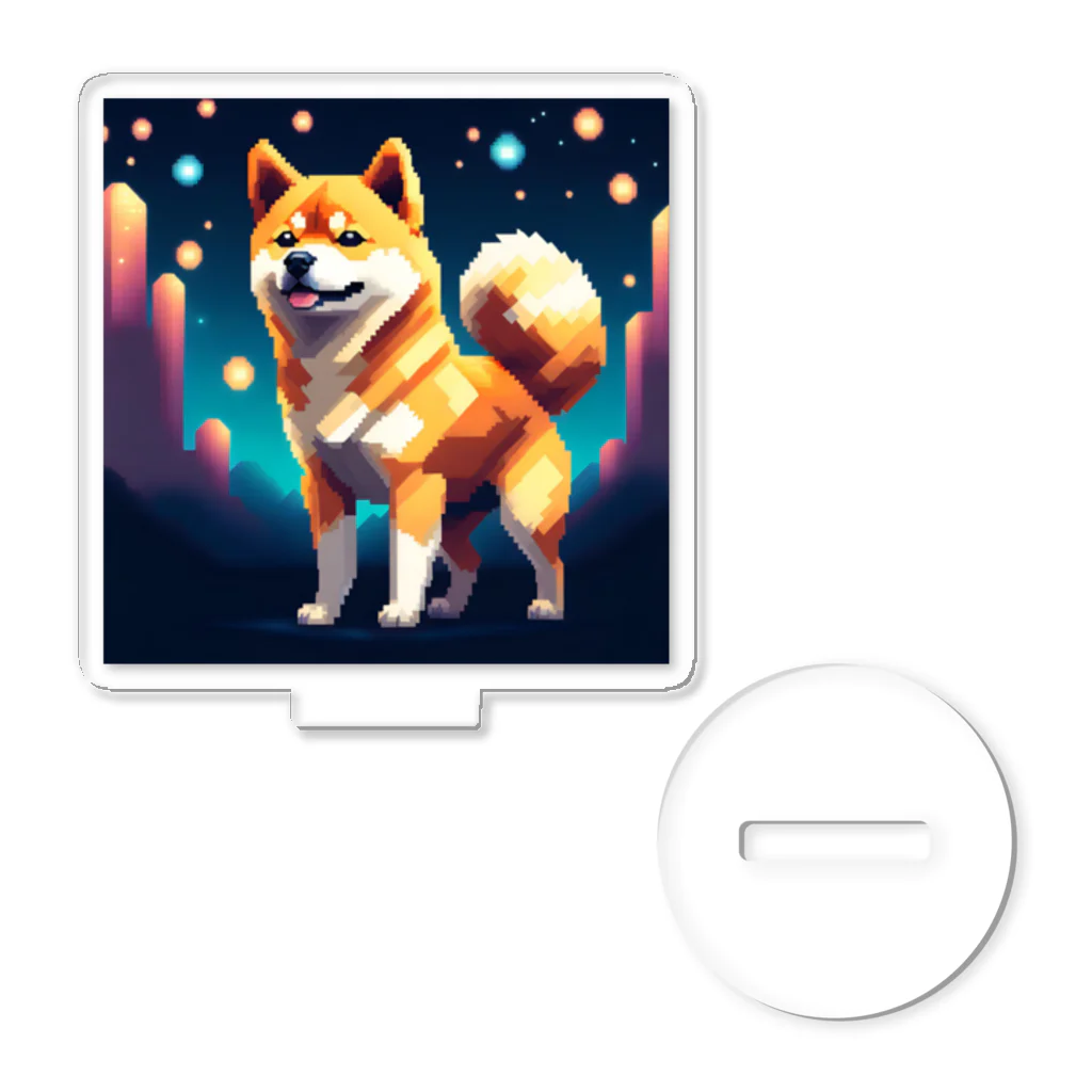 INU_universeのピクセル柴犬 アクリルスタンド