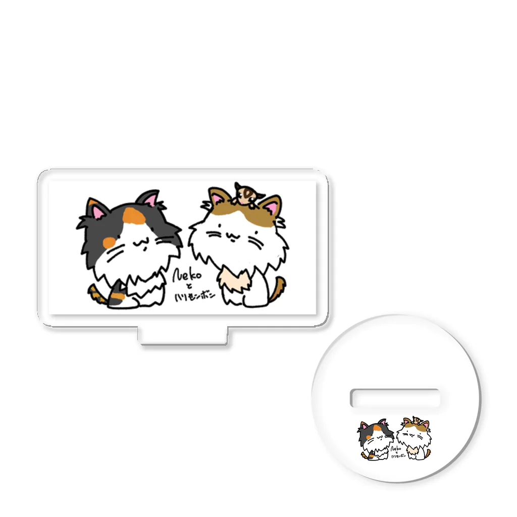 猫とハリセンボン🚗車中泊の旅の猫ハリ家の主役達 Acrylic Stand