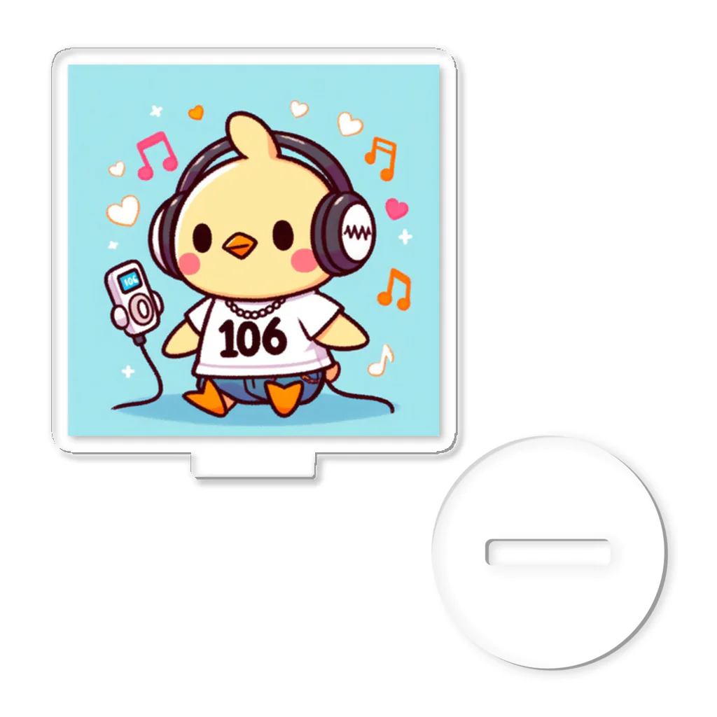 音楽ルー106のかわいいヒヨコ アクリルスタンド