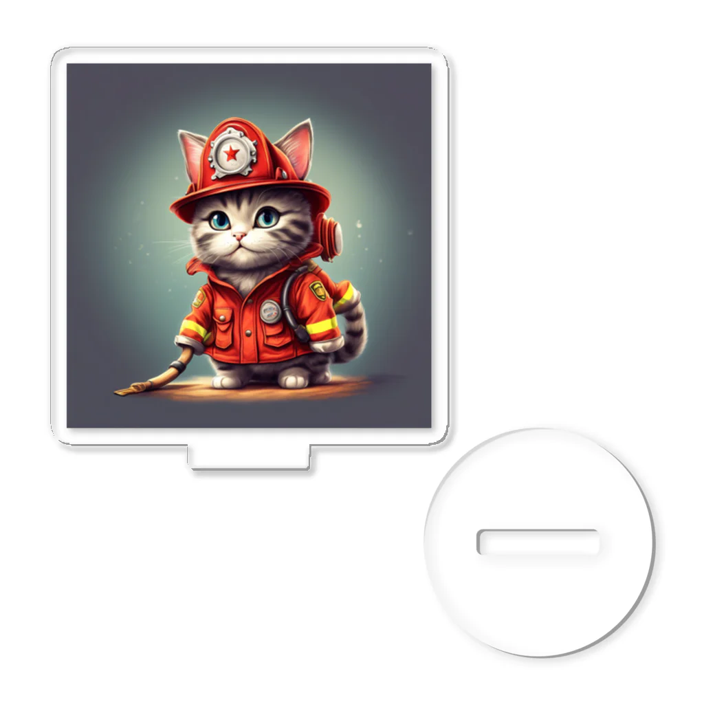 だんのんの 超キュートな消防士猫 Acrylic Stand