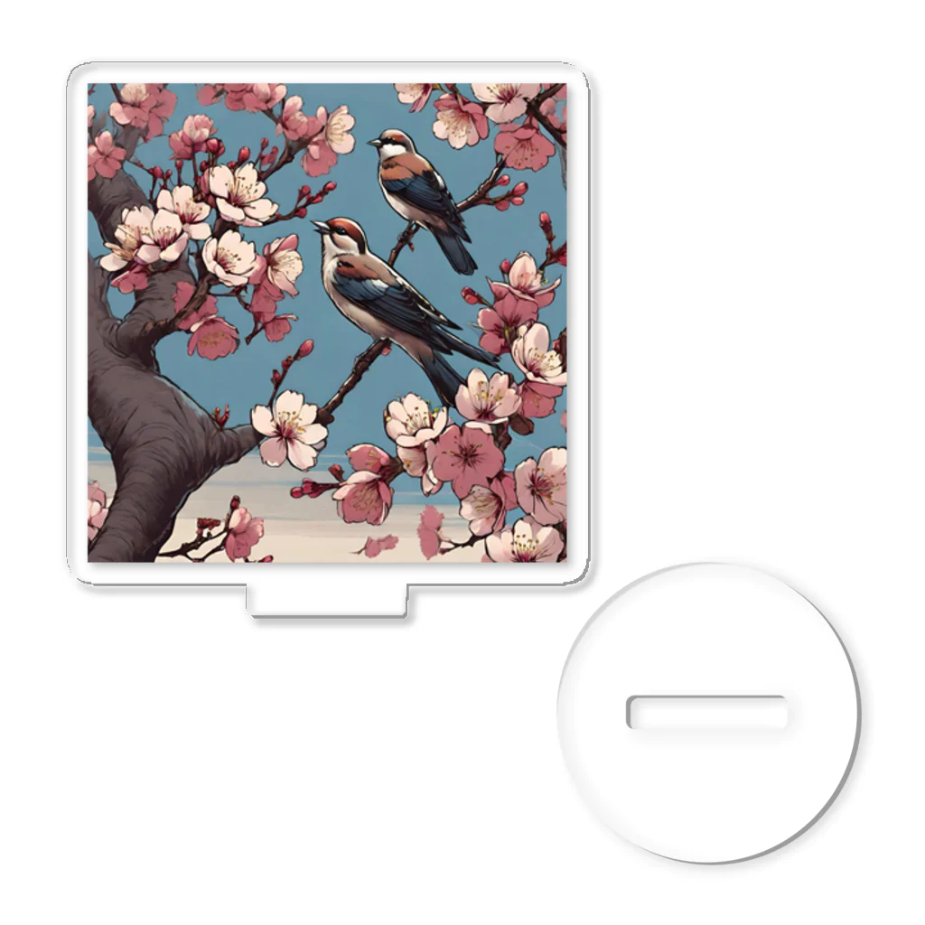 ウェブエンパイアの桜と雀（Cherry blossom & sparrow)  01 アクリルスタンド