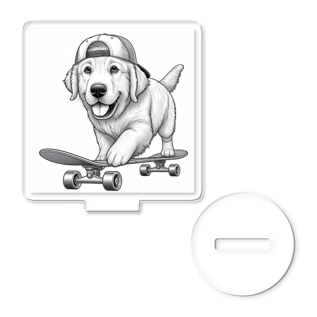 hakumenhonのスケートボード犬 Acrylic Stand