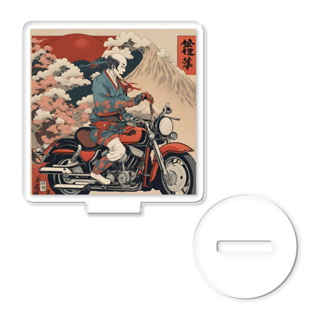 X50000Xのバイクに乗った浮世絵男性 Acrylic Stand