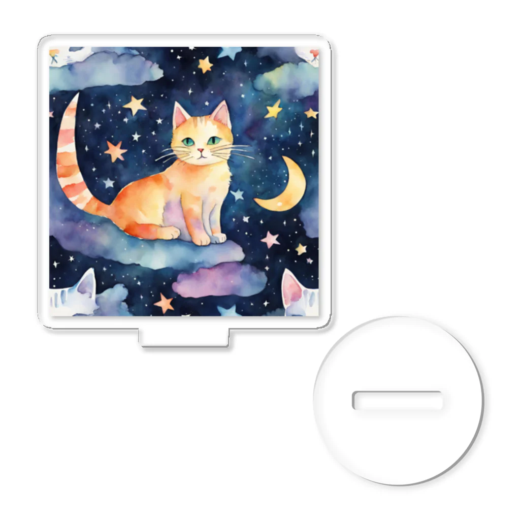 星降る夜にの月と猫 アクリルスタンド