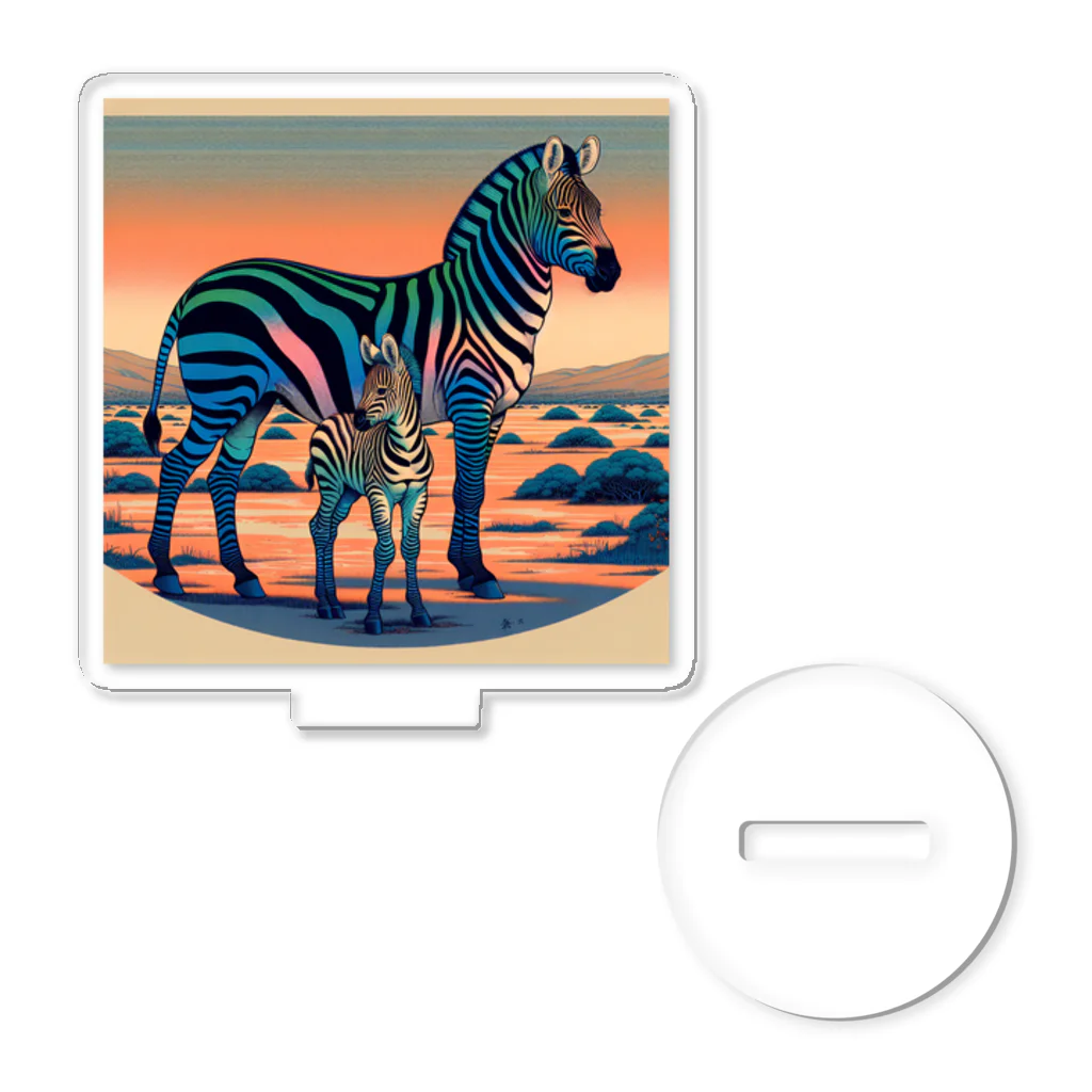 chaochao0701の浮世絵風　シマウマ（偉大な野生動物）"Ukiyo-e Style Zebra (Majestic Wild Animal)" "浮世绘风格的斑马（伟大的野生动物）" アクリルスタンド