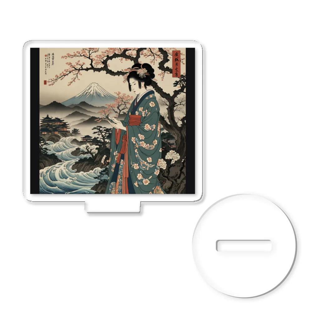 rit=ndの浮世絵　桜と着物美人画 アクリルスタンド