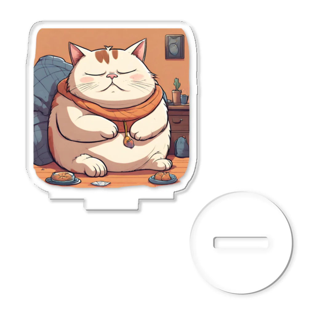 love_fatcatの寝ぼけているぽっちゃり猫 Acrylic Stand