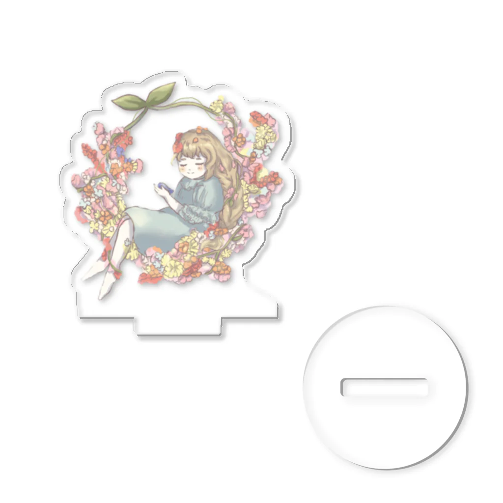 お花屋さんのお花のベッドでお昼寝 Acrylic Stand