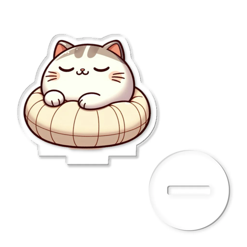 @猫グッズ製作所のかわいい猫の眠りまる Acrylic Stand