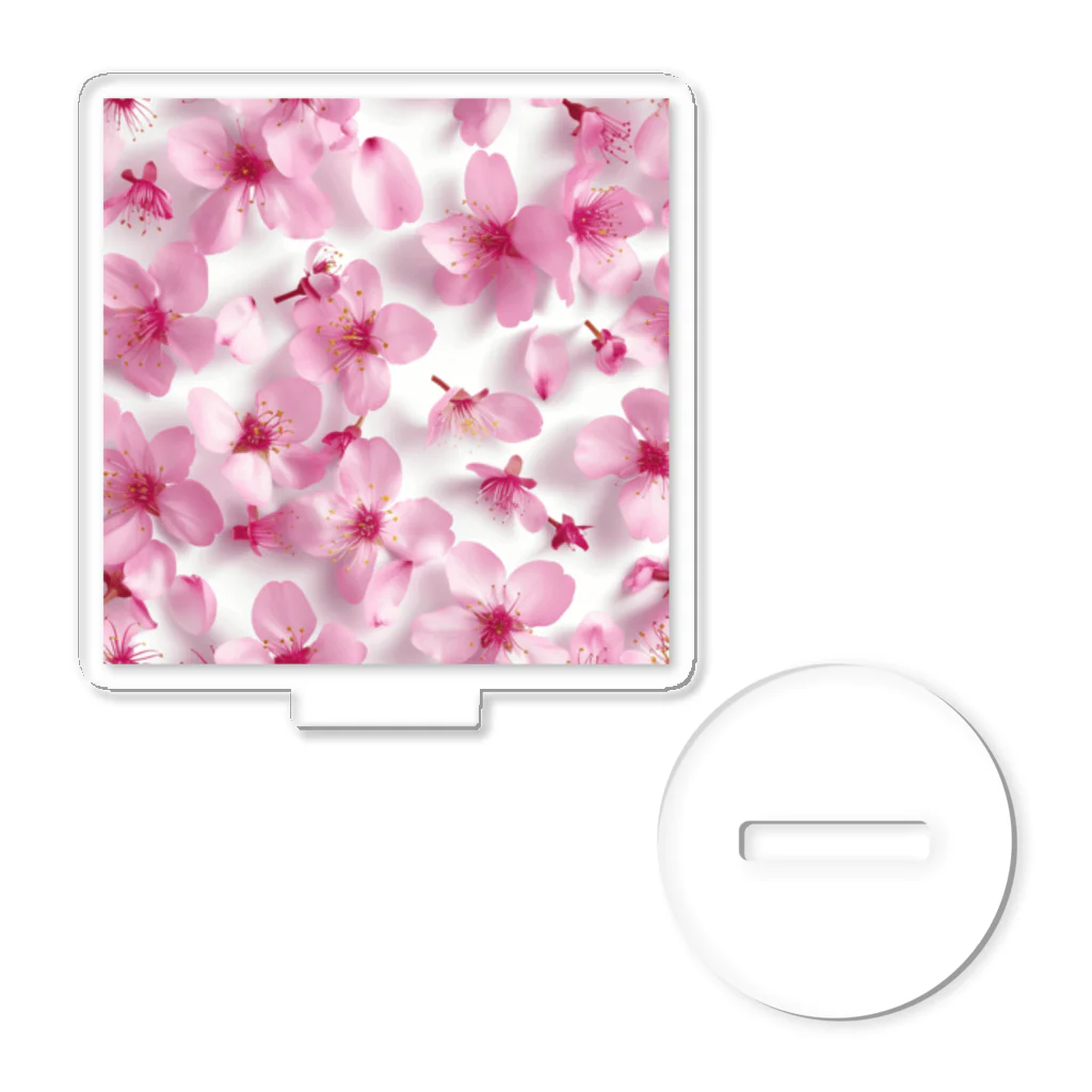 オンラインショップイエローリーフのピンクの花　桜　鮮やか Acrylic Stand