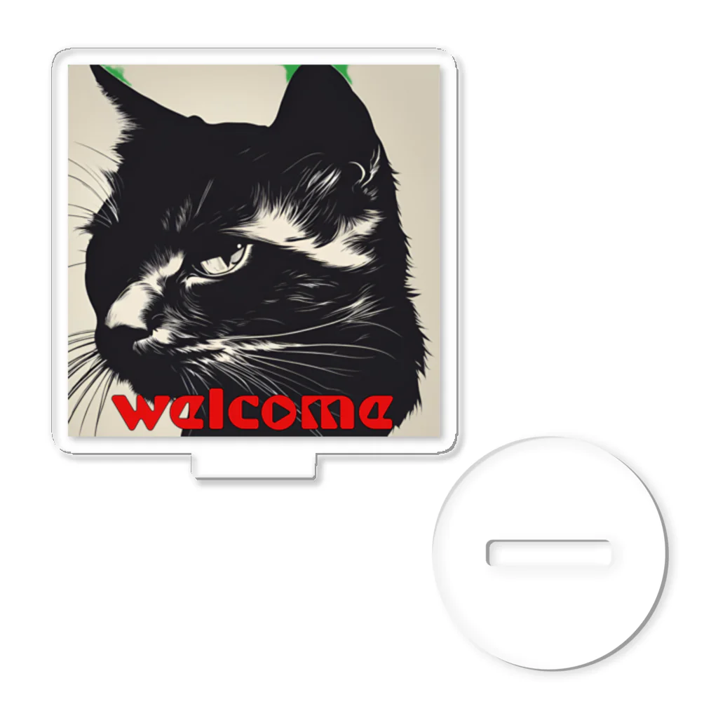 kk-welcomeの黒猫登場Ⅰ Acrylic Stand
