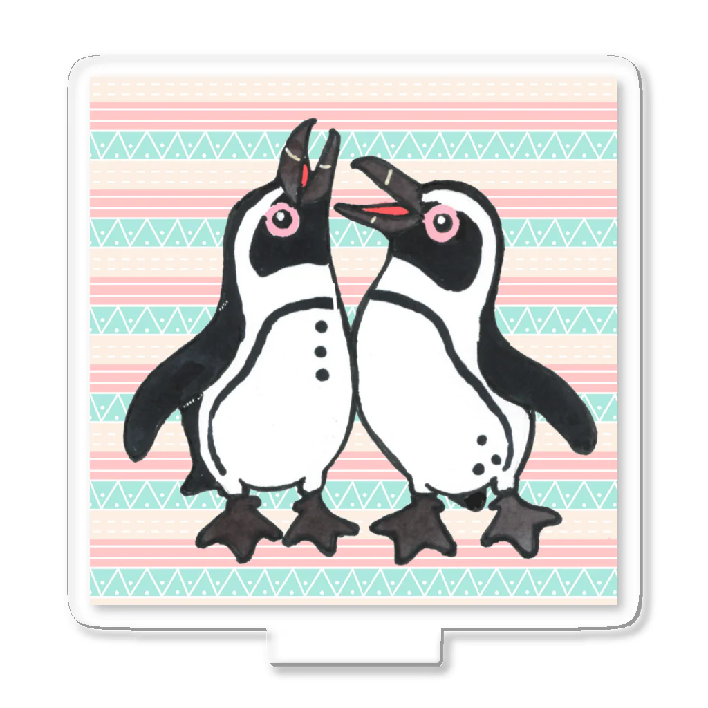 penguininkoの仲良く鳴き合うケープペンギン🐧背景ありB アクリルスタンド