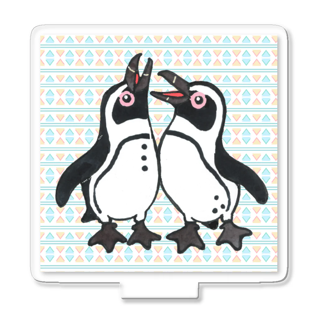 penguininkoの仲良く鳴き合うケープペンギン🐧背景ありC Acrylic Stand