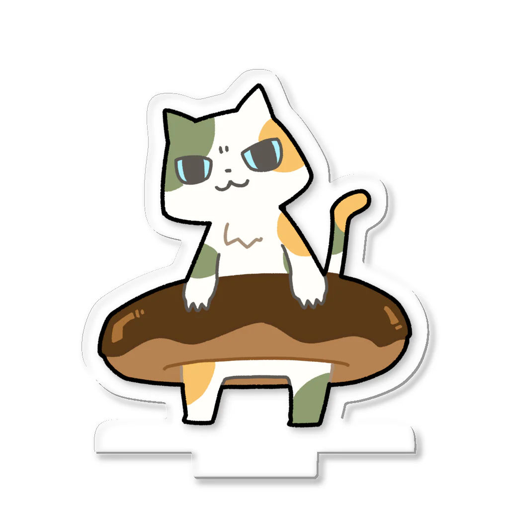 うさやのドーナツをゲットしてご満悦の猫 Acrylic Stand