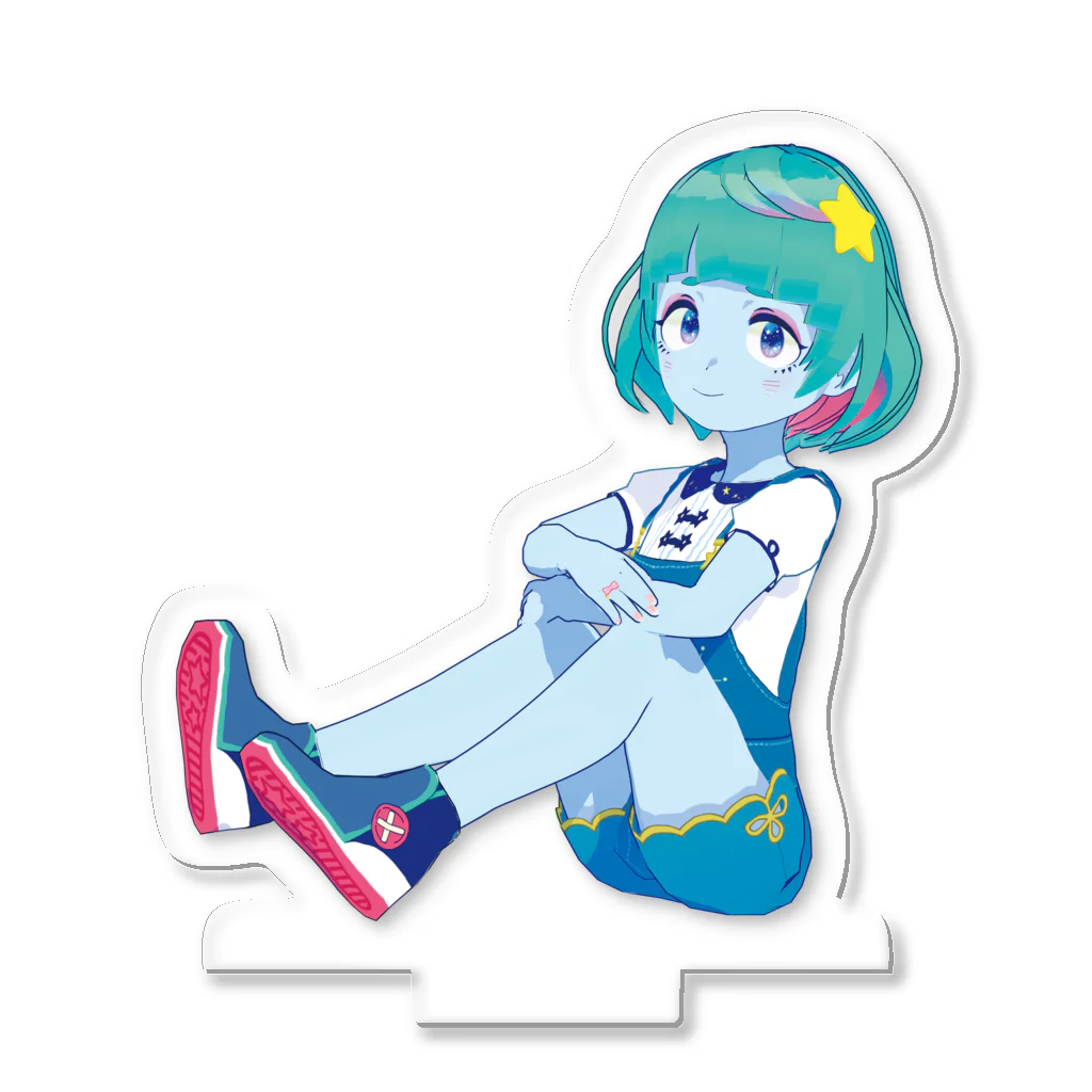 ちるのおみせ SUZURI支店の惑星ちる 三角座り Acrylic Stand