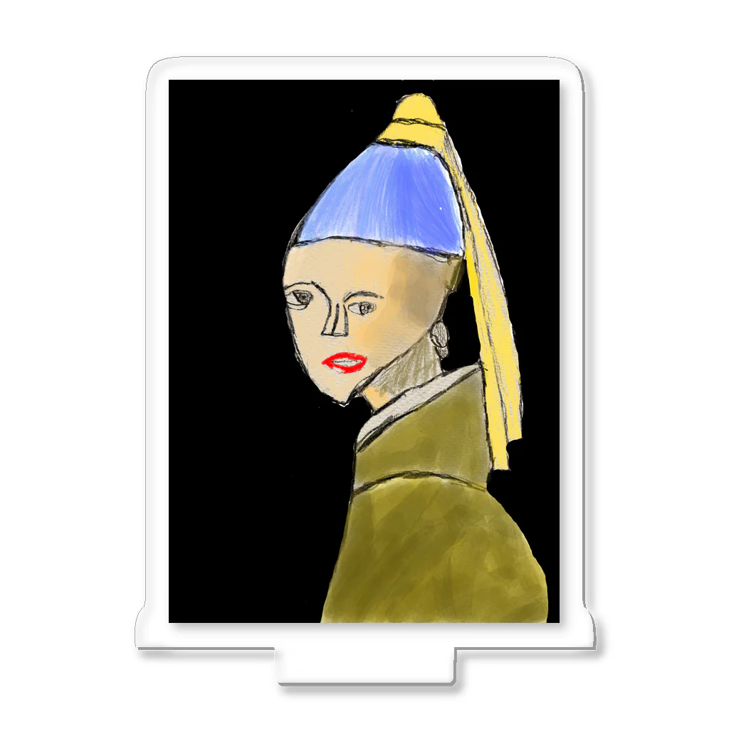 Genart0717のGirl with a pearl earring　フェルメールの真珠の耳飾りの少女 アクリルスタンド