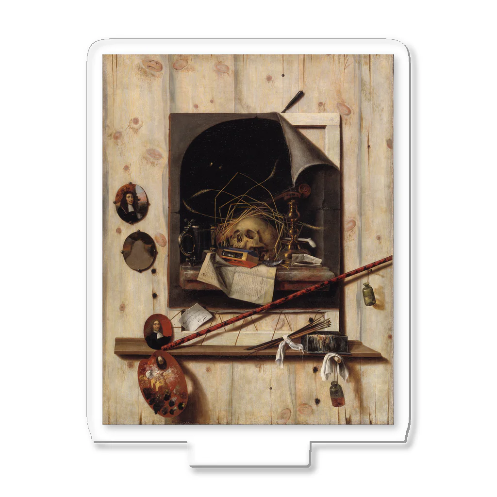 世界美術商店のヴァニタス画のあるアトリエの壁 / Trompe l'oeil with Studio Wall and Vanitas Still Life アクリルスタンド