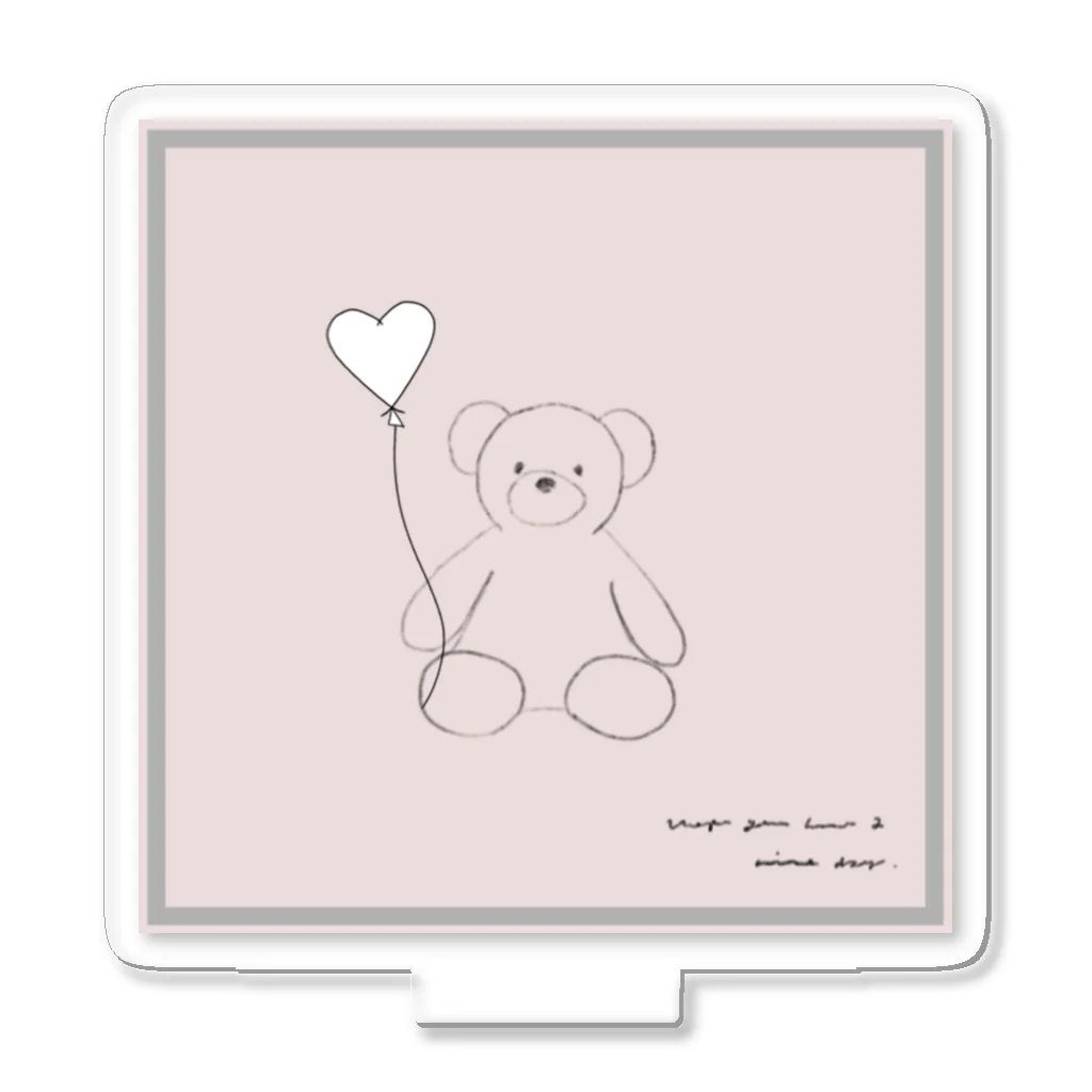 rilybiiの🧸 Bear and heart white balloon . アクリルスタンド