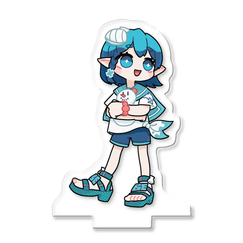 熊谷ゆ〜ほ_デザイングッズのBLUE ECHOES ポンだるま Acrylic Stand