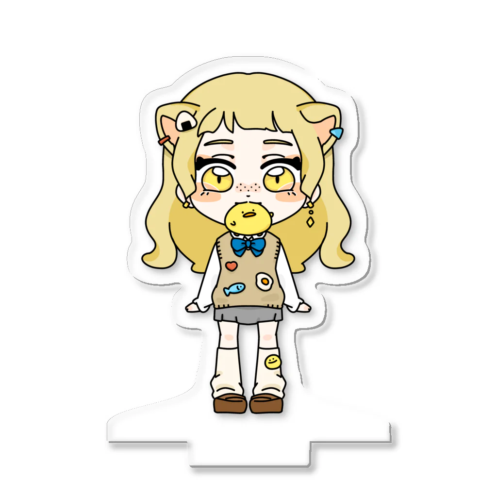 シャケのおみせやさん🐤🐟のちいさな金シャケ Acrylic Stand