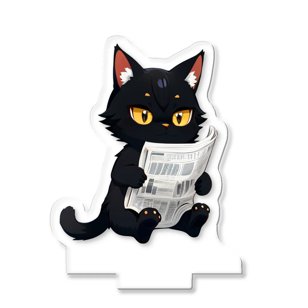 art-galleryの新聞を読む黒猫 Acrylic Stand