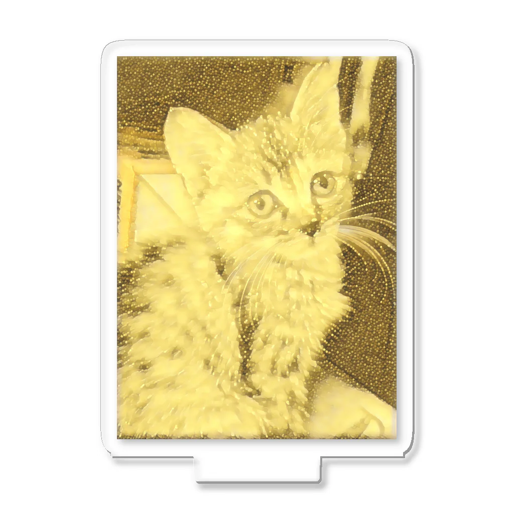 金色猫のキラキラネコ Acrylic Stand