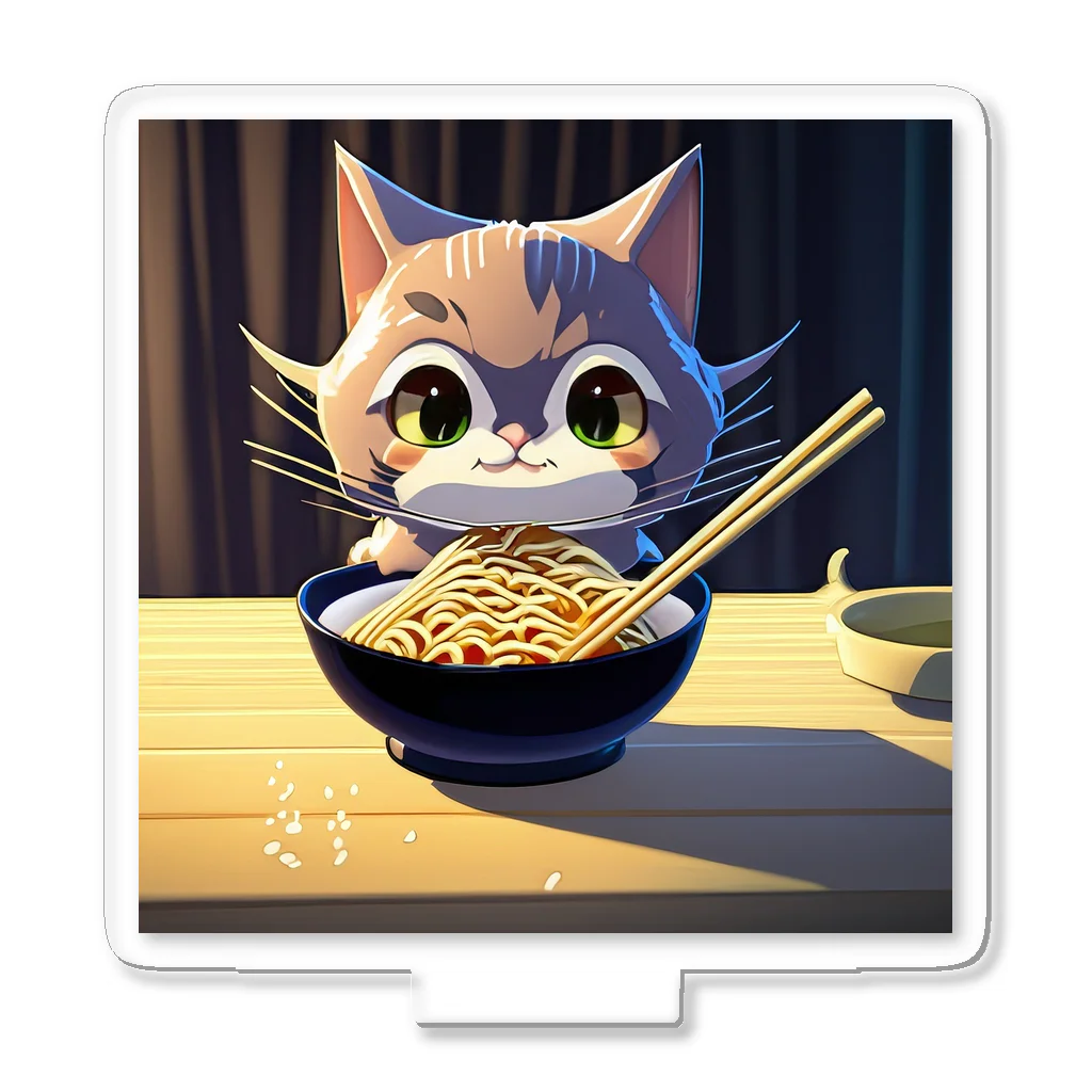 Happy Hub"（ハッピー・ハブ）の子猫もラーメン好き❤️ アクリルスタンド