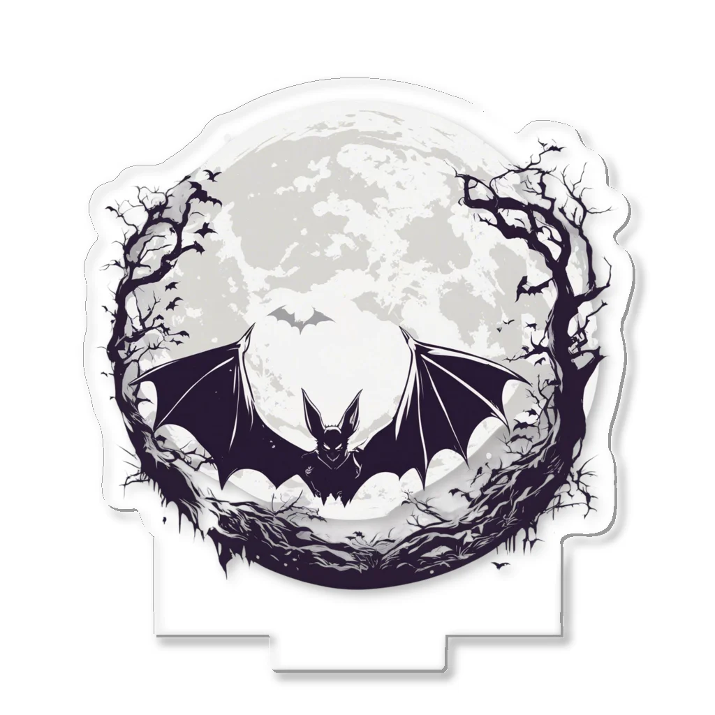 HMTの蝙蝠と月「bat and moon」 アクリルスタンド